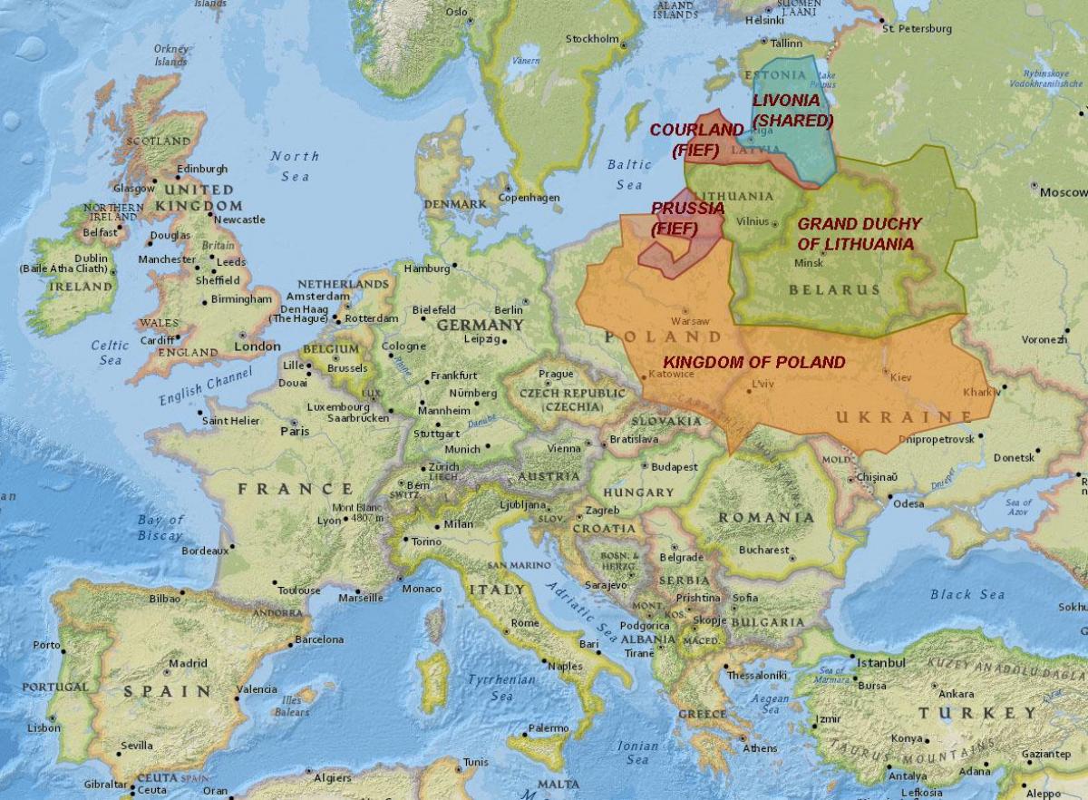 Lituania historia mapa - Plano de Lituania historia (Norte de Europa