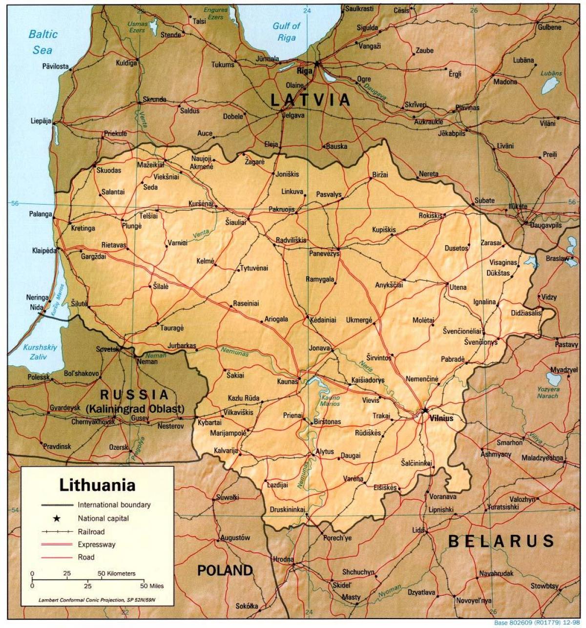 Mapa de Lituania 1900