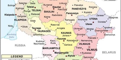 Mapa de Lituania política