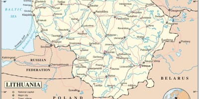 Mapa de Lituania país